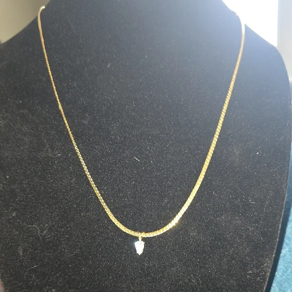 Gold Chain Necklace with Heart Pendant - Women's Jewelry - Picture 1 of 5